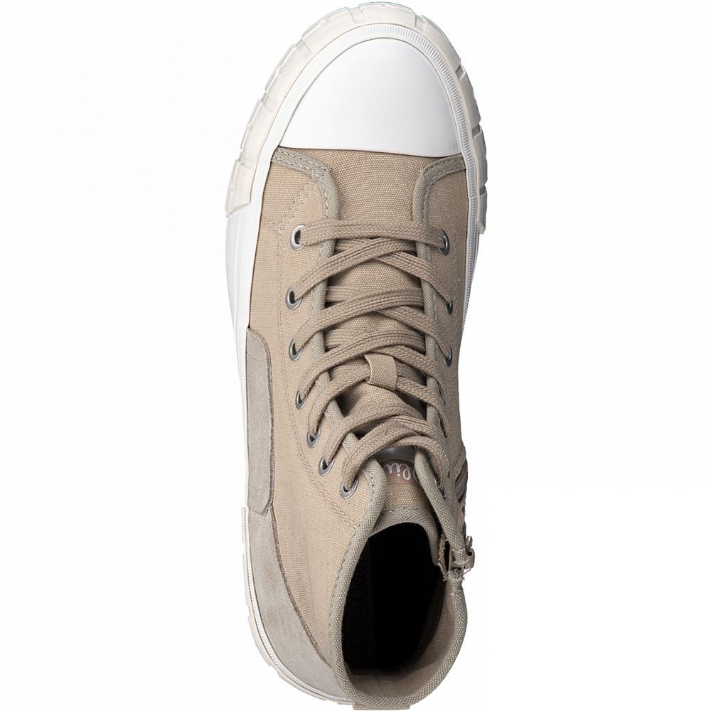 s.Oliver Damen Sneaker Hightop Canvas-Look beige S12  5-5-25206-28 37 | 419 NATURE COMB | 