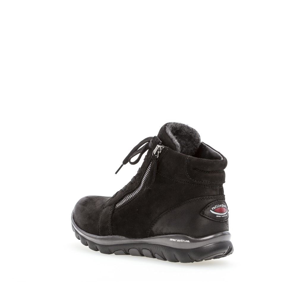 Gabor rollingsoft Schnürstiefelette schwarz S21 76.868.47 