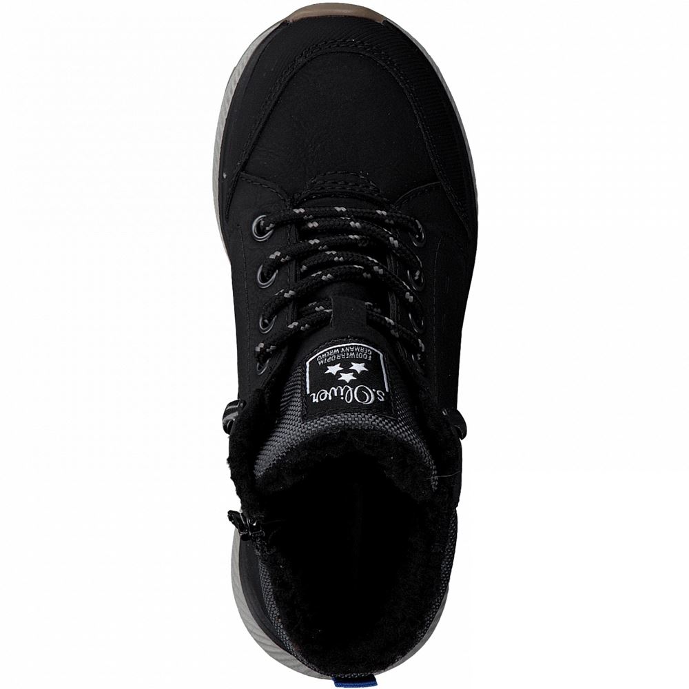 s.Oliver Kinder  Jungen Schnürschuh Halbhoch TEX- Membran schwarz S21 5-5-45100-27 33 | 098 BLACK COMB. | 