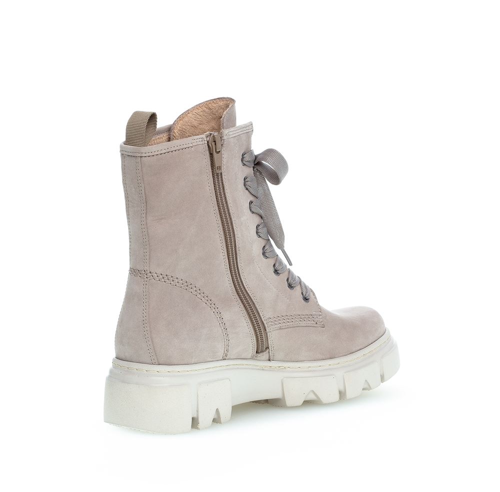 Gabor Bikerboot Schnürboot Rauleder Wechselfußbett grau S22 91.730.12 6 | leinen (dust) | F