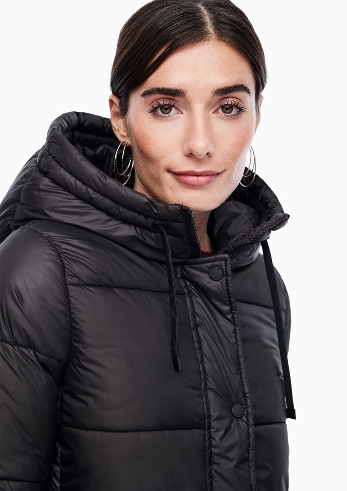 s.Oliver Steppjacke schwarz Kapuze S20 2055220 40 | 9999 black | 