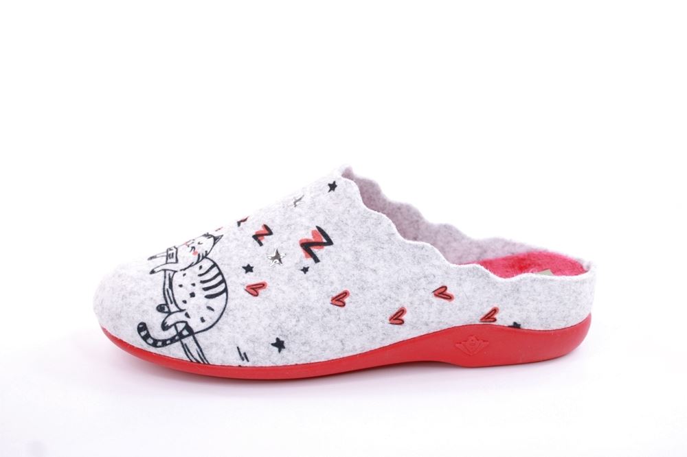 s`knöpfli Damen Hausschuhe Pantolette Wechselfußbett grau S22 Z28305P 35 | fieltro gris | 