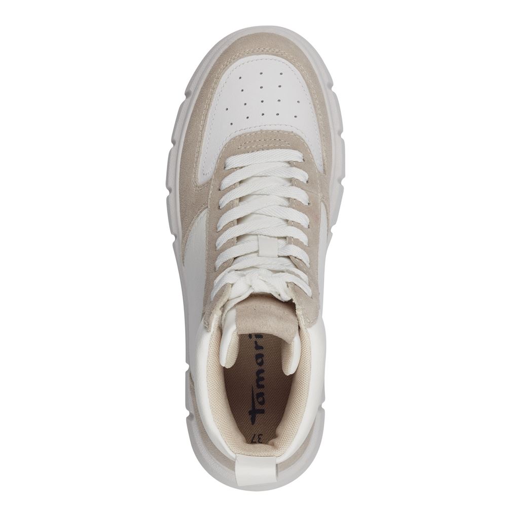 Tamaris Sneaker High Plateau- Sohle Materialmix weiß S23 1-25213-41 