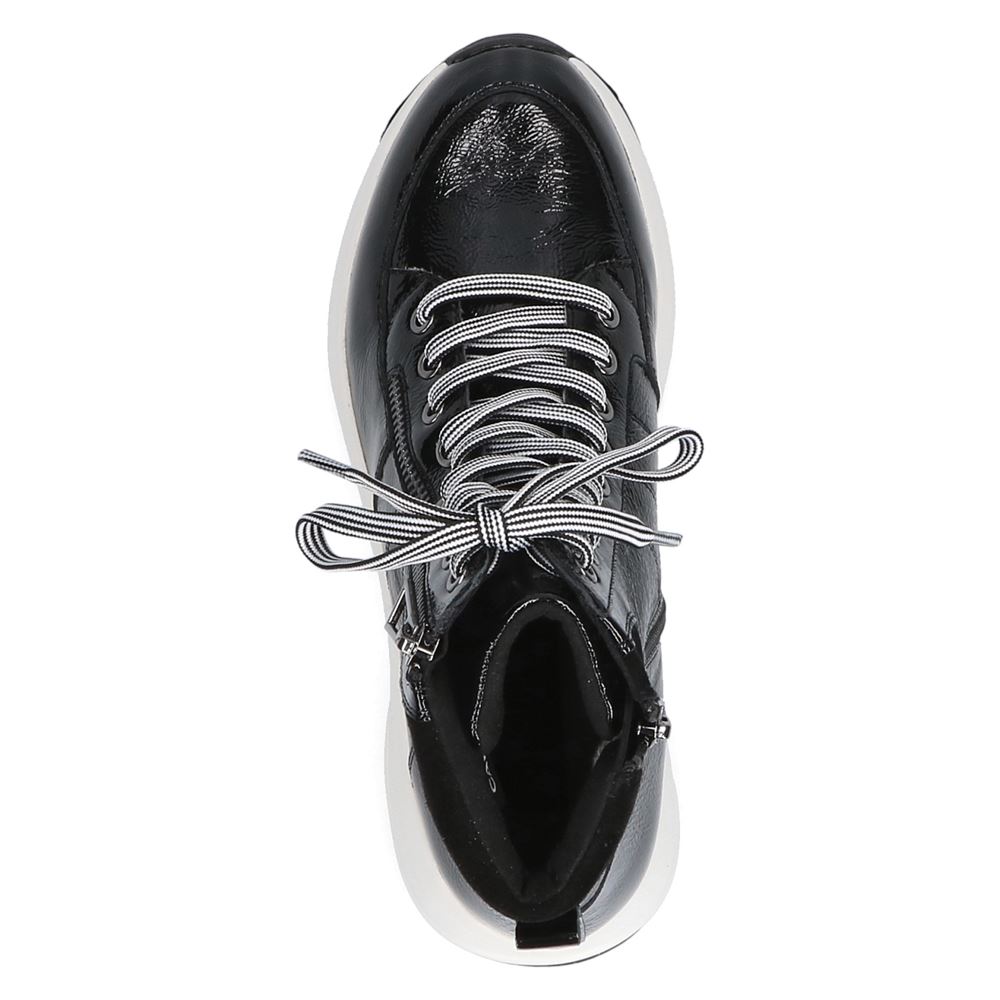Caprice Schnürboot Sneaker High Top Lackleder schwarz S21 9-9-25204-27 37 | 019 BLACK COMB | 