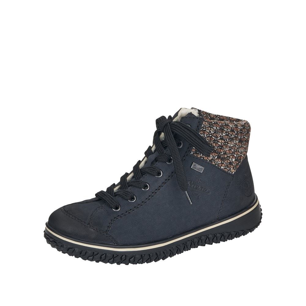 Rieker Antistress Damen Schürschuh TEX-Membran kuscheliges Warmfutter Strickbund blau S22  Z4243-14 