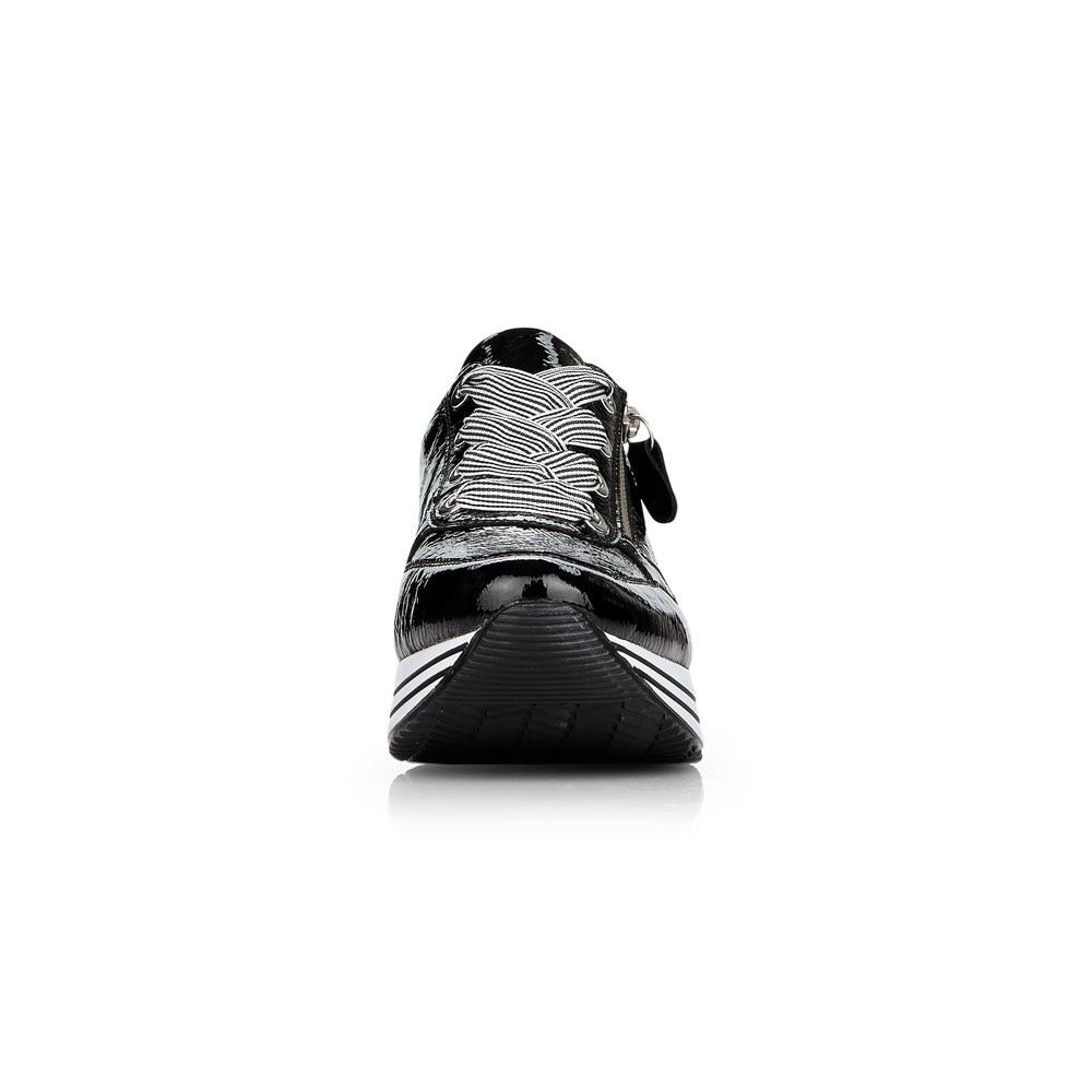 Remonte Sneaker Leder Reißverschluss schwarz softfoam D1302-02 42 | nero/black | G