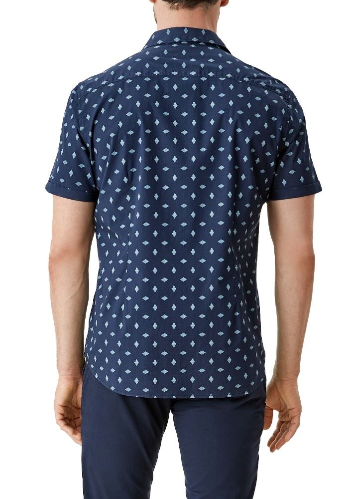 s.Oliver Hemd Kurzarm Slim Fit mit Allover-Print 2113979 