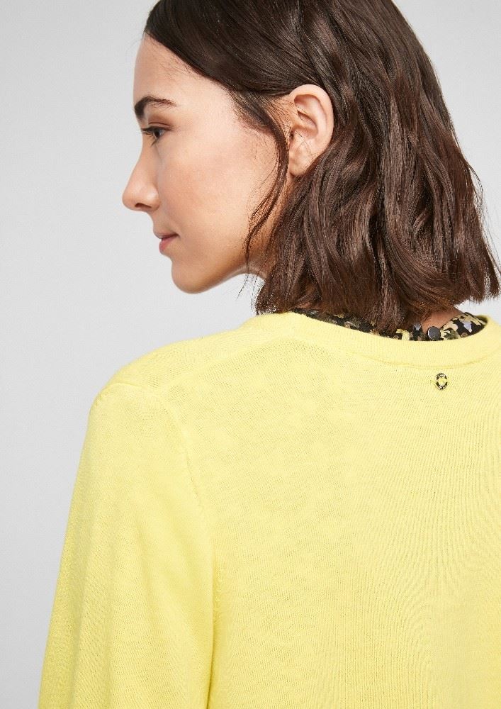 s.Oliver Strickjacke mit breiter Rippblende S11 2060951 34 | 1181 lime yello | 