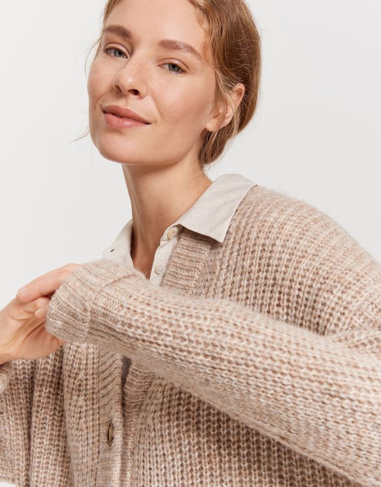 OPUS Strickjacke Daphni Oversized beige S21 247575934 