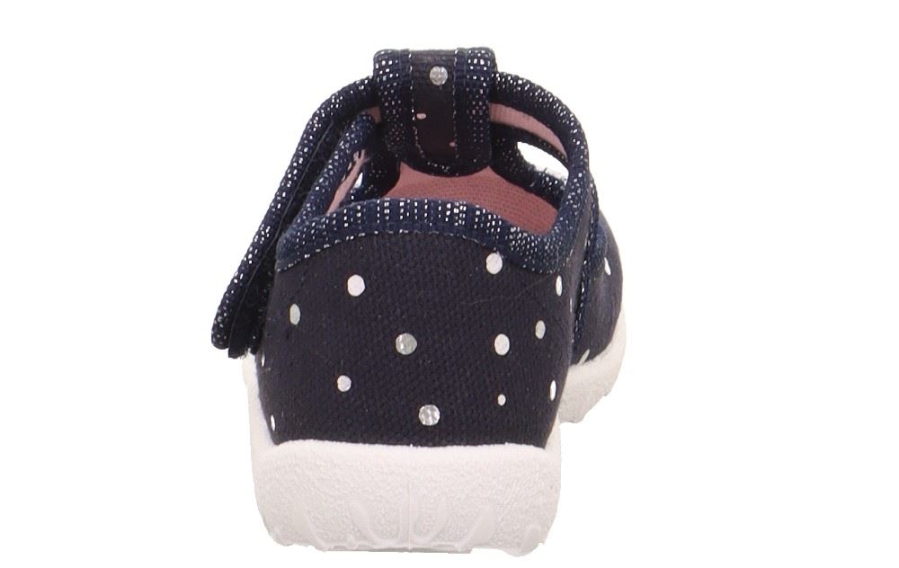 superfit SPOTTY - Dunkelblau/Silber Hausschuh mit Klettverschluss Punkte S13 1-009248-8020 26 | dunkelblau | 