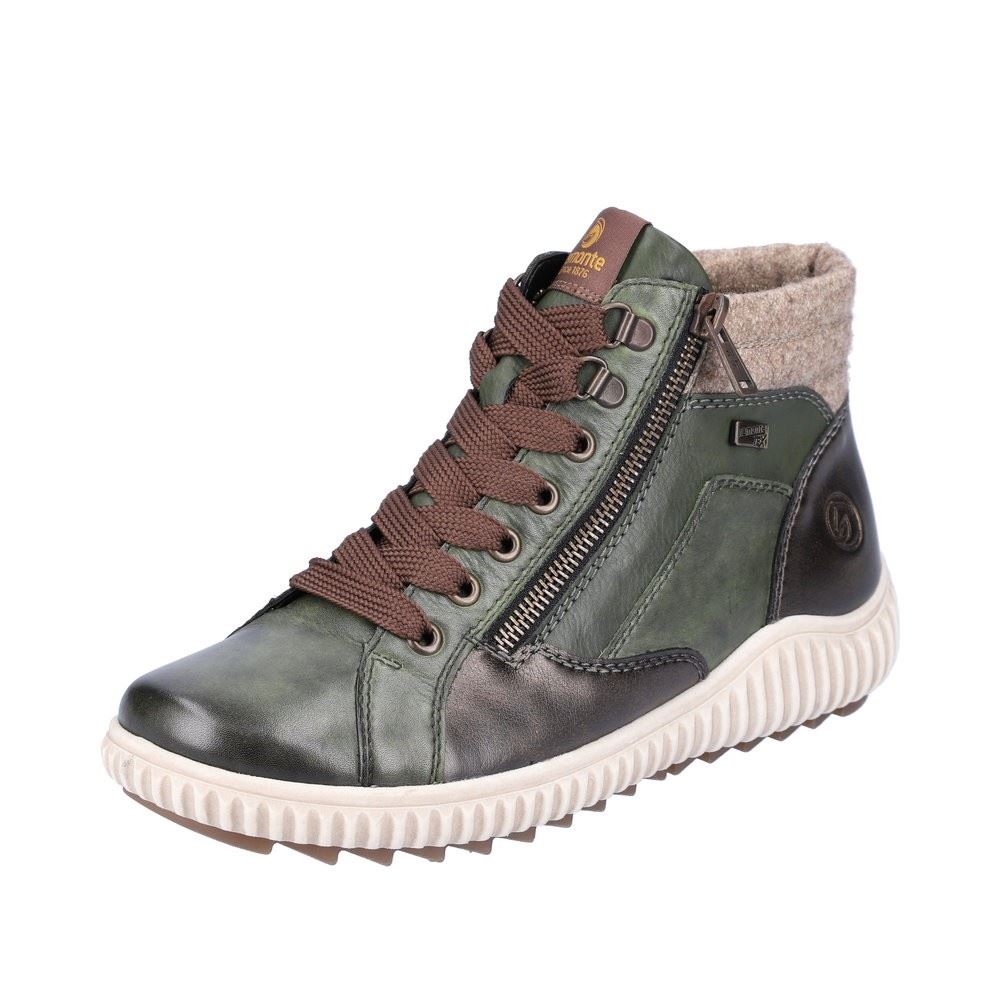 Remonte Schnürschuh Leder TEX- Membran Wechselfußbett grün S22 R8271-54 38 | moor/antik/moos | G