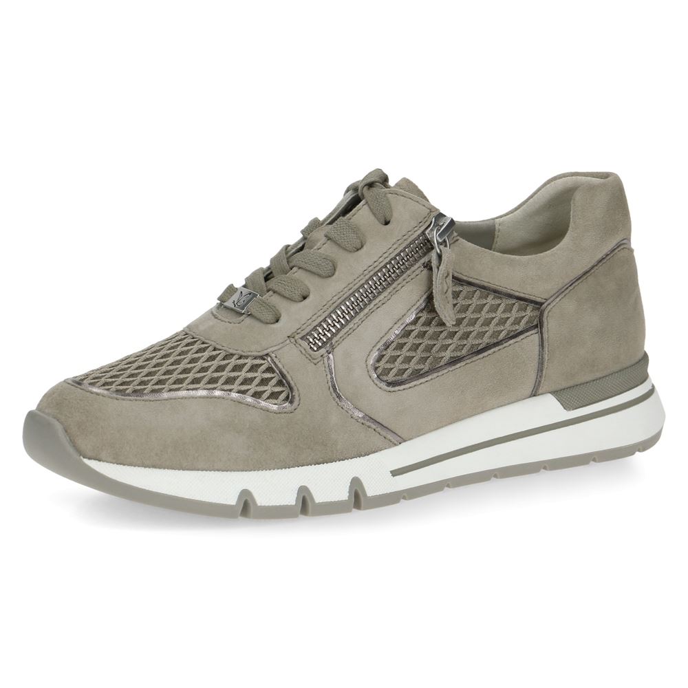 Caprice walking on Air Damen Sneaker Wechselfußbett Airmotion grau grün S13 9-9-23706-20 