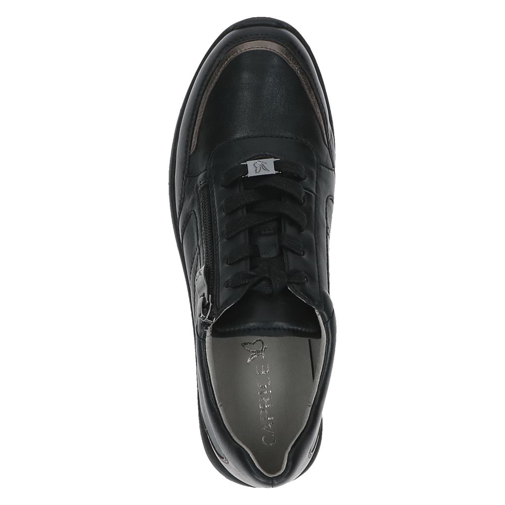 Caprice walking on Air Damen Sneaker Leder Wechselfußbett AIRMOTION schwarz S13 9-9-23765-20 