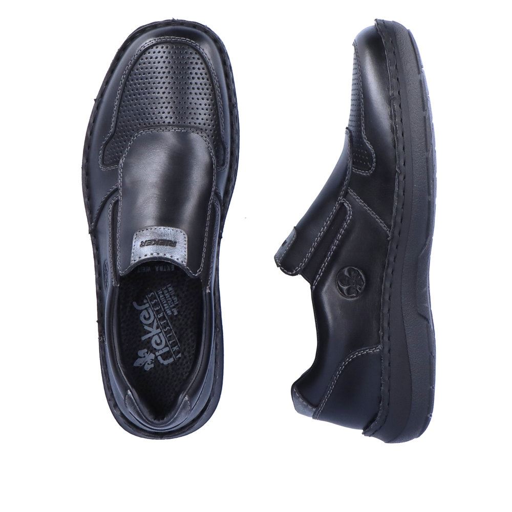 Rieker Herren Slipper  Leder schwarz  S13  03069-00 