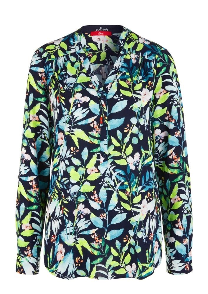 s.Oliver Bluse Langarm Floral 04899116083 1277369 34 | 59A2 navy AOP | 