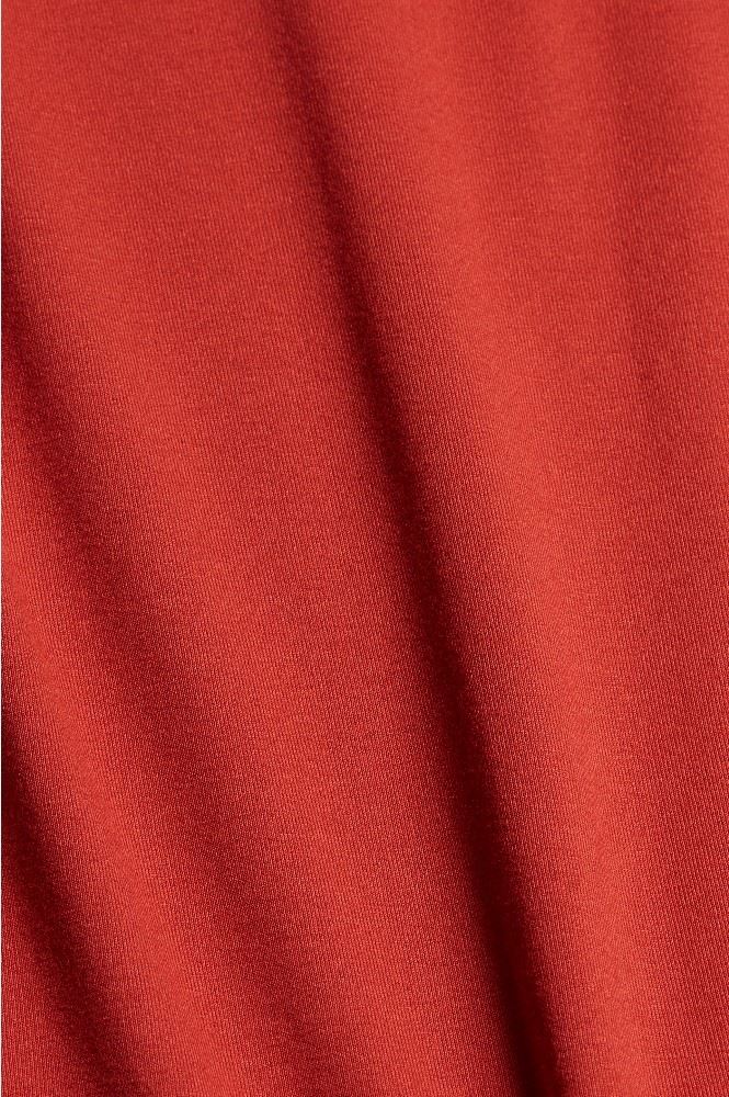 EDC Kleid Jersey mit Knoten Midilänge Terracotta rot 061CC1E302 