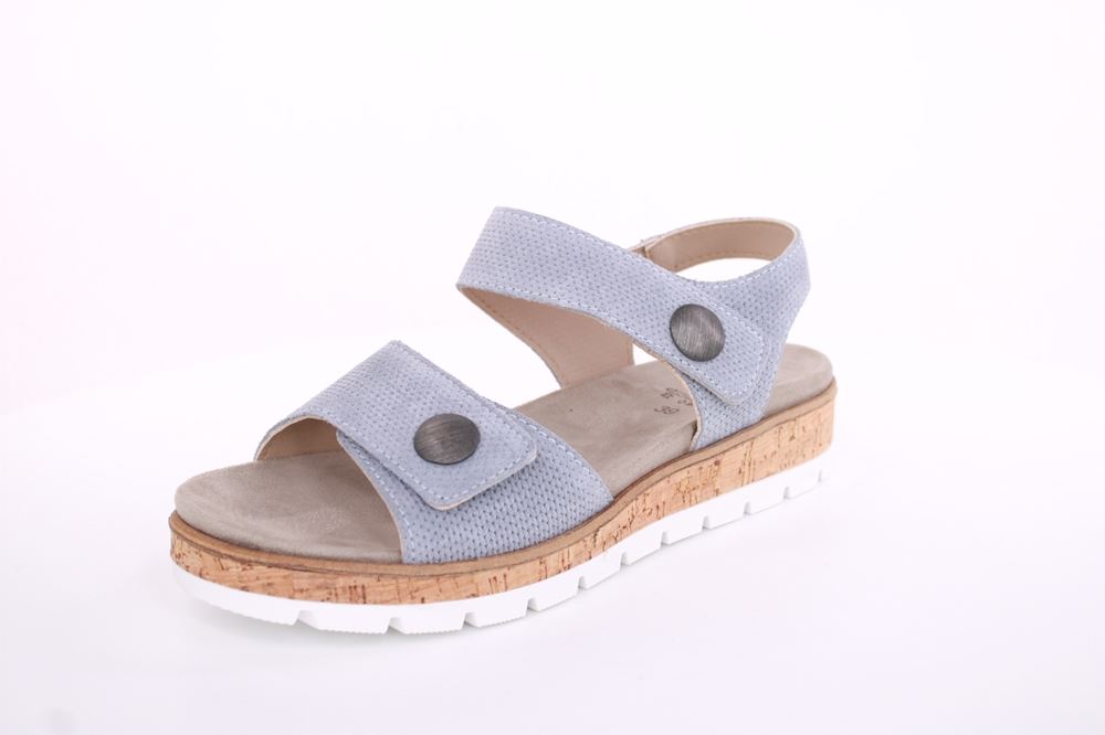 Aco Sandalette Mia 24 Leder Klettverschluss Wechselfußbett  blau S13  545/8194 