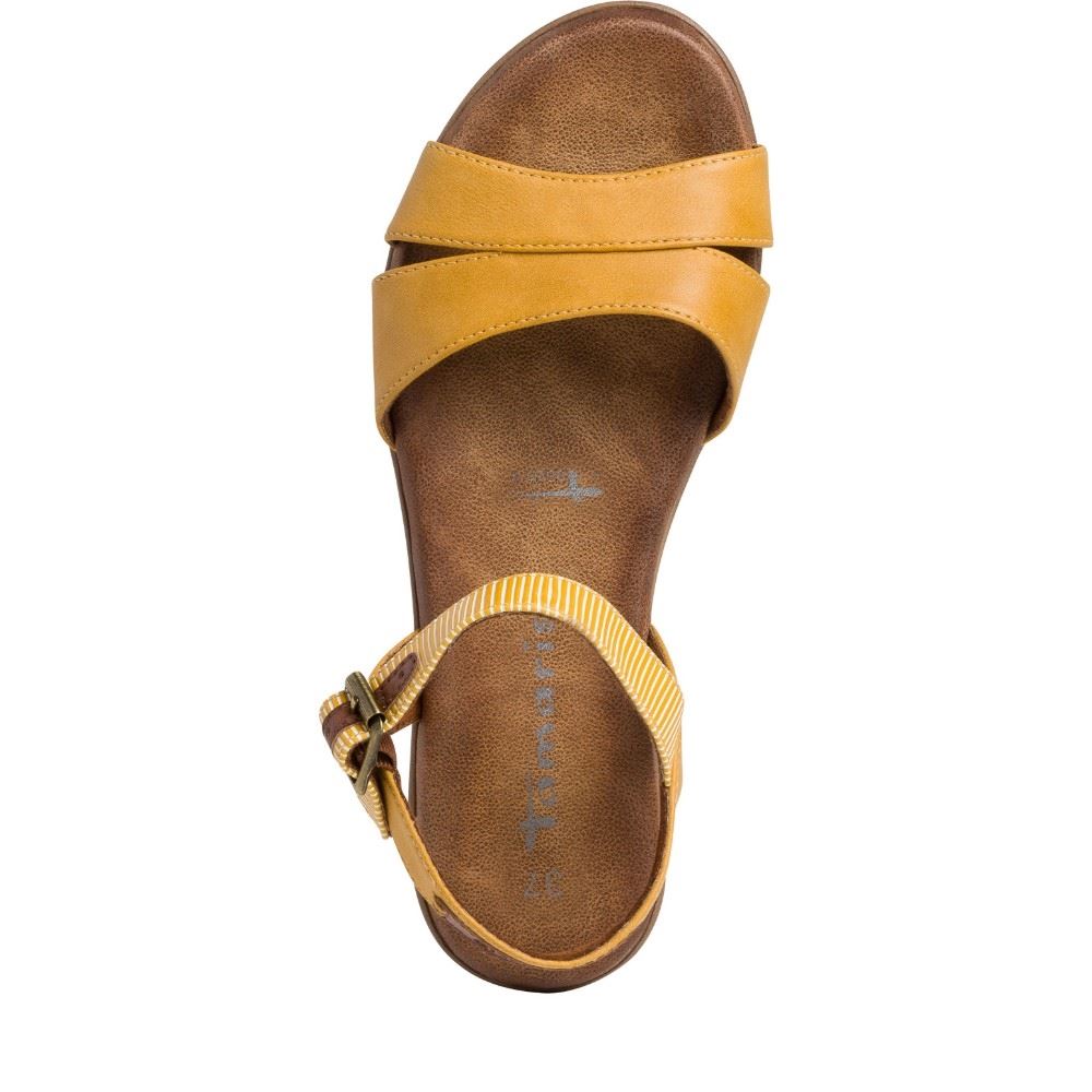 Tamaris Sandale Riemchen gelb blau 1-1-28110-26 36 | 654 SAFFRON COM | 