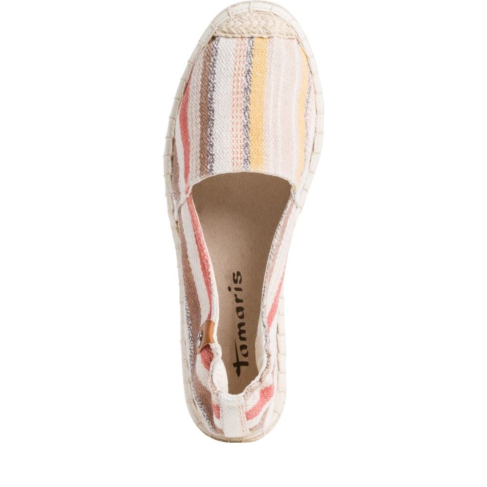 Tamaris Espadrill Slipper blau gestreift 1-1-24605-26 37 | 957 ETHNO STRIP | 