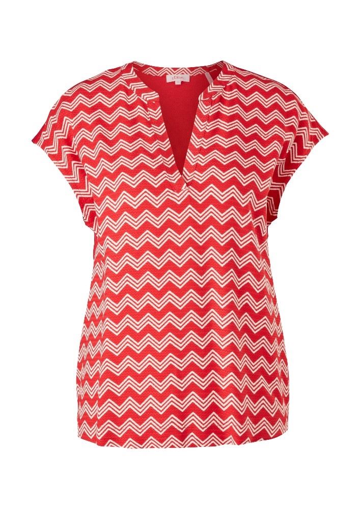 s. Oliver Blusenshirt Tunika rot blau 2063164 40 | 31A1 True Red A | 