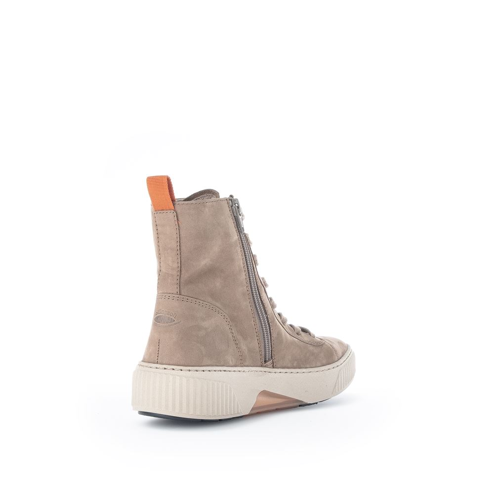 Gabor rollingsoft Schnürstiefelette Rauleder Wechselfußbett beige S22 96.805.44 5 | wood/orange(Fla | G