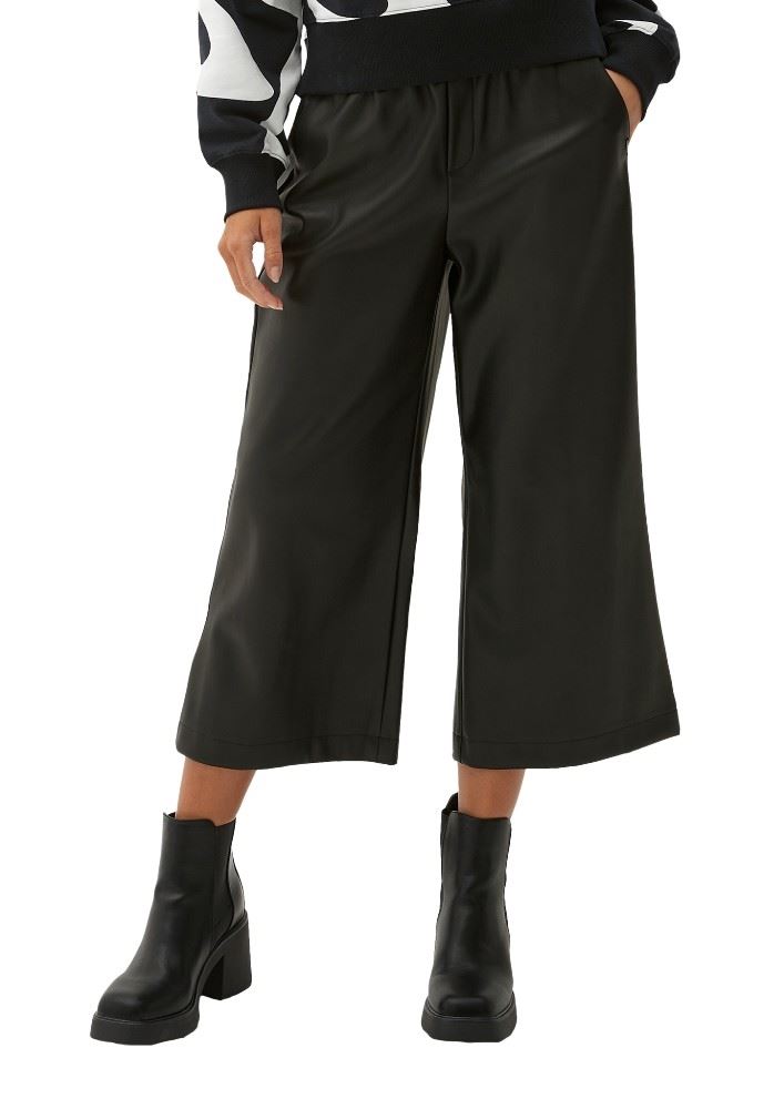 QS designed by Lederimitathose mit Elastikbund schwarz S13  2125275 32 | 9999 GREY/BLACK | 