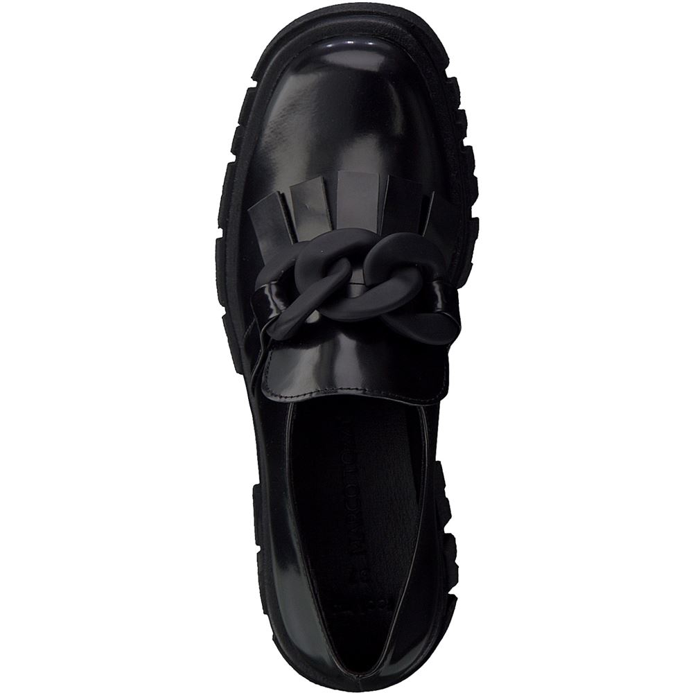 MARCO TOZZI Slipper Loafer Kettendetail  schwarz S22  2-2-24706-29 
