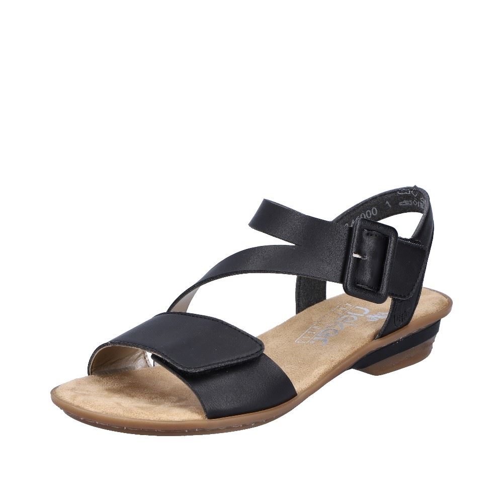 Rieker Antistress Sandalette Riemchen Klettverschluss schwarz S12 63460-00 