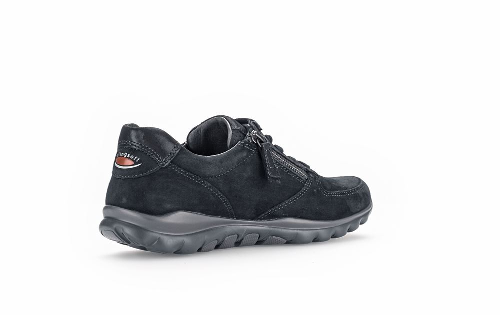 Gabor rollingsoft Sneaker low Rauleder Wechselfußbett blau S23 36.968.26 