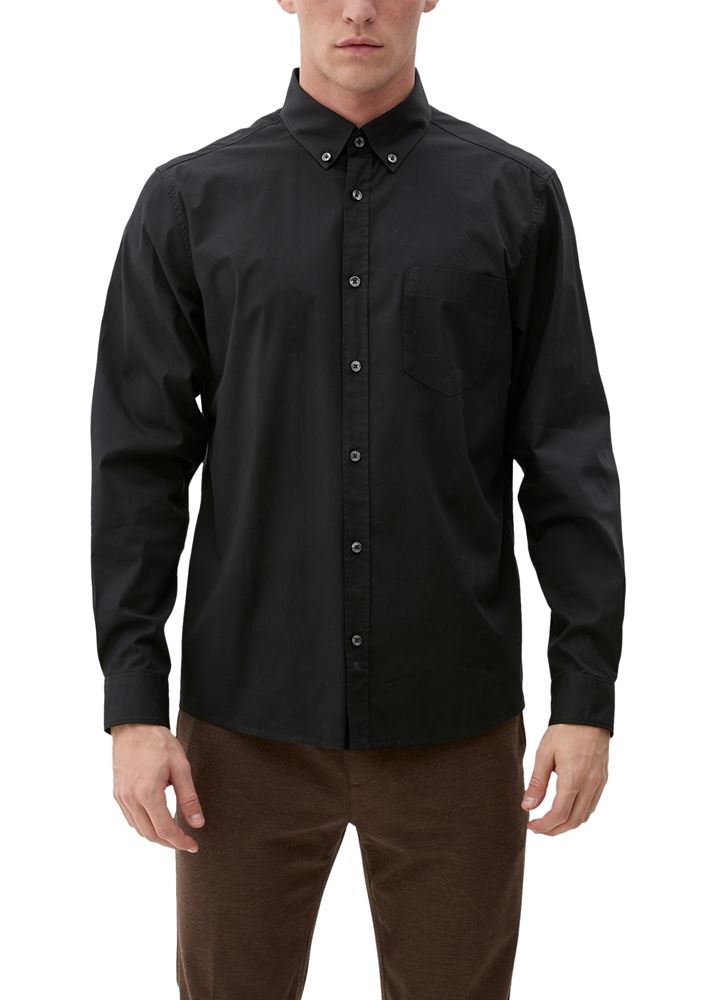 s.Oliver Hemd aus Baumwollstretch grau S22  2125760 M | 9999 GREY/BLACK | 