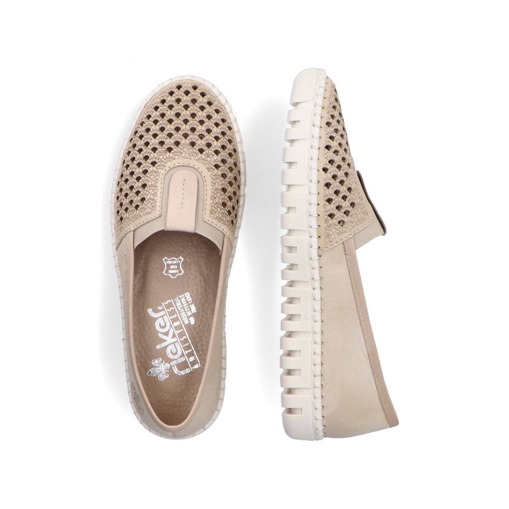 Rieker Damen Slipper Ballerina sportlich beige S13  M2361-60 