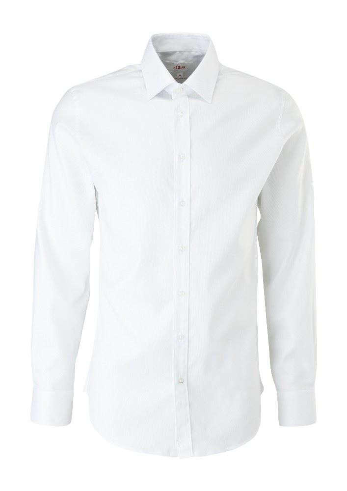 s.Oliver Hemd Langarm Slim Fit Kentkragen Manschetten weiß S21 2107821 