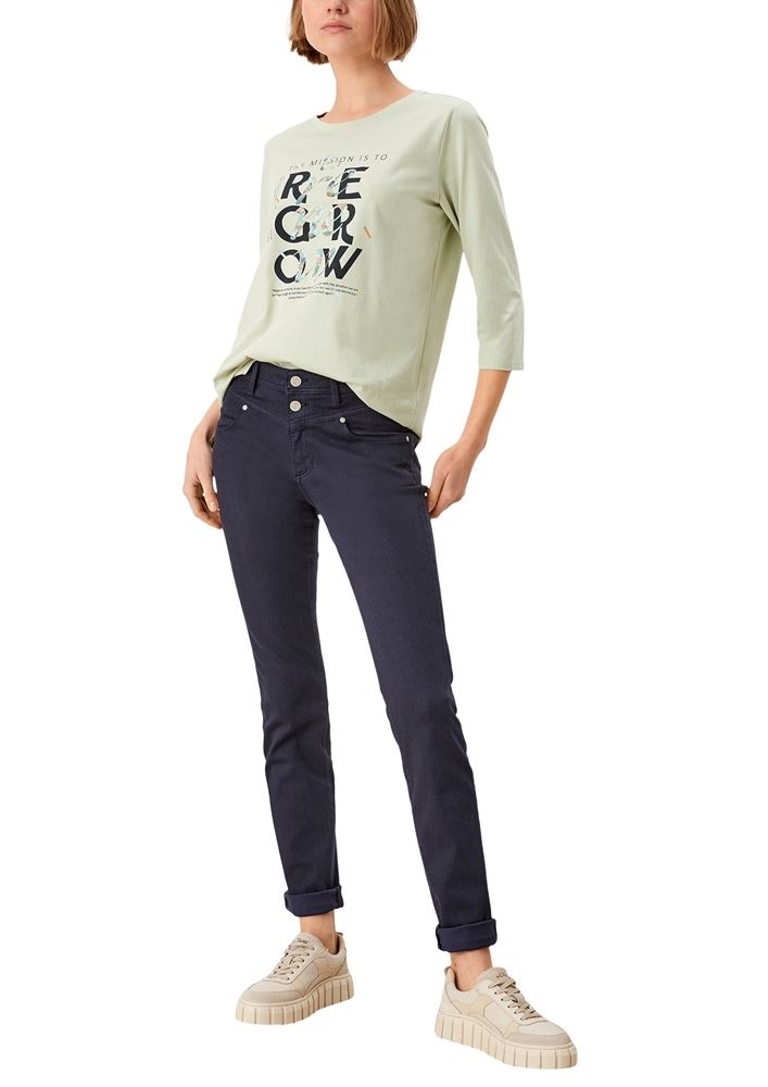 s.Oliver T- Shirt  Frontprint 3/4 Arm grün  2109571 XL | 72D1 sage place | 