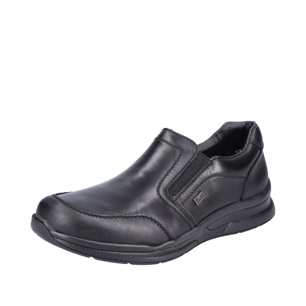 Rieker Antistress Herren Slipper Schlupfschuh klassisch Leder TEX- Membran extraweit schwarz S22 14850-00 43 | schwarz/nero | H