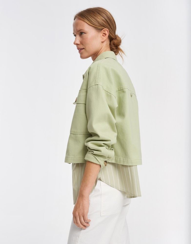 OPUS Sommerjacke Hardil Brusttasche Hornoptik- Knöpfe grün S12 244719144120 40 | 30004 summer pe | 