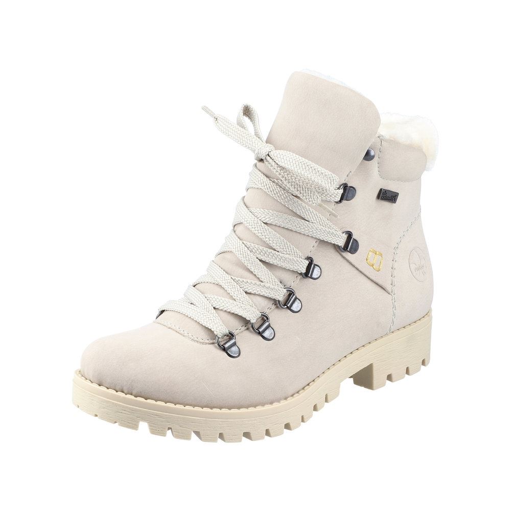 Rieker Antistress Schnürstiefel Schnürboot TEX- Membra beige S21 78535-60 37 | cliff/bianco | F