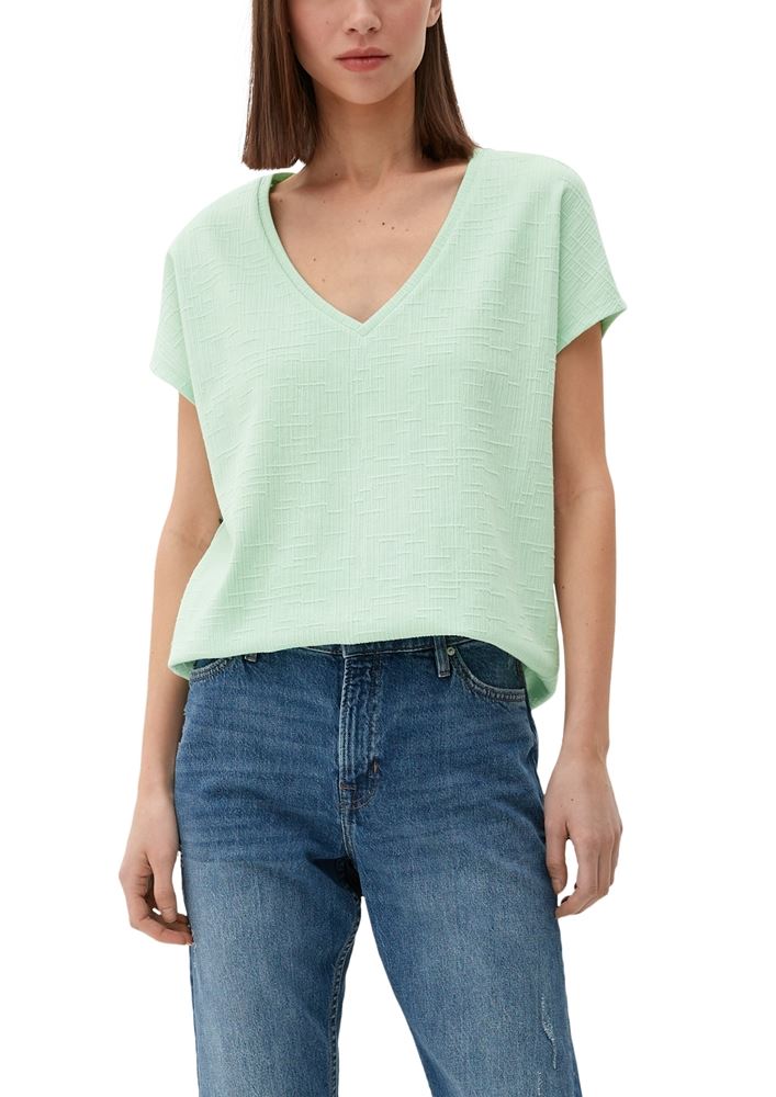 s.Oliver T-Shirt mit Fledermausärmeln weiß, grün, schwarz S13  2130700 
