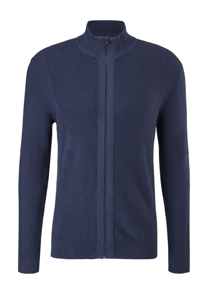 s.Oliver Strickjacke Stehkragen Reißverschluss blau S21 2106407 