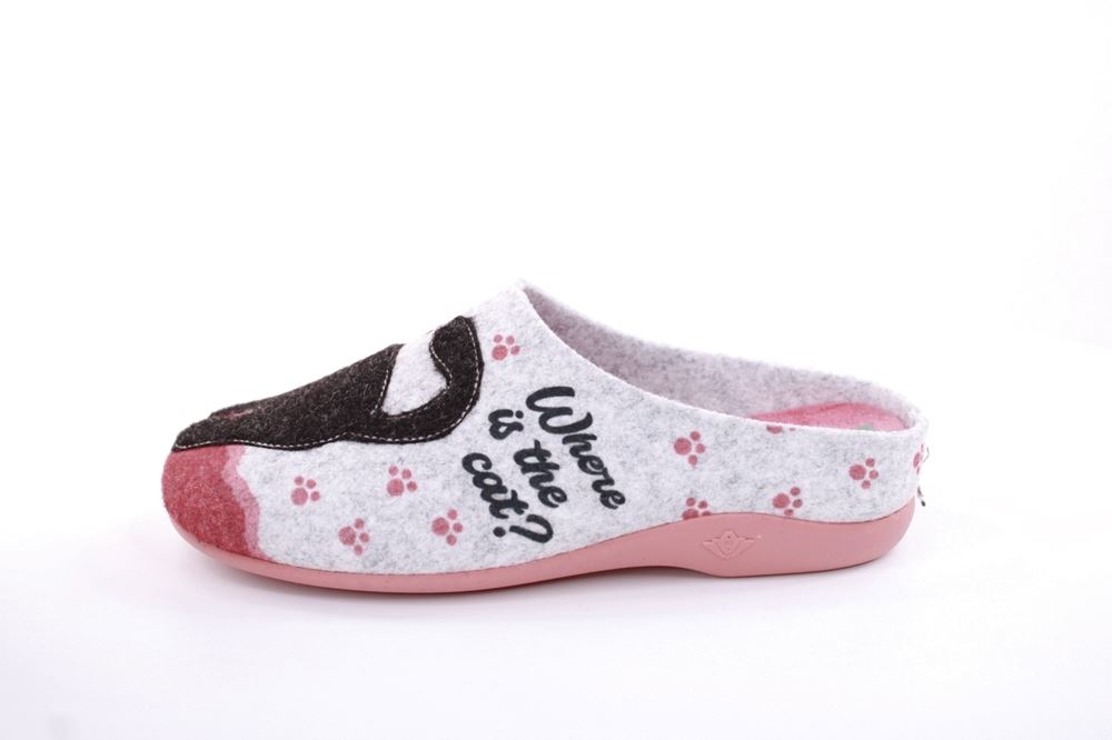 s`knöpfli Damen Hausschuh Pantolette Katzenmotiv Wechselfußbett rosa S22 Z28022P 40 | fieltro salmon | 