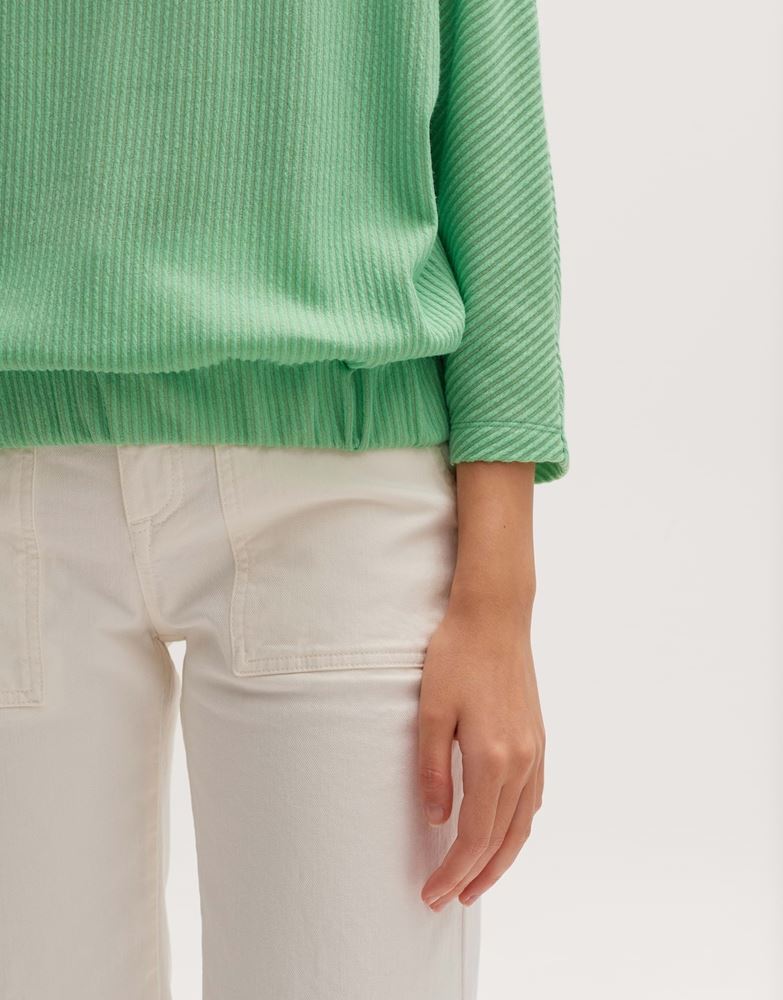 OPUS Sweatshirt Guzzina überschnittener Fledermausärmel in ¾ Länge grün S13 10153111191177 