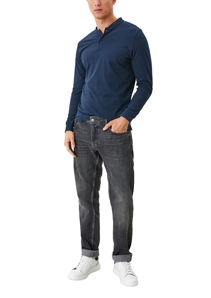 s.Oliver Henley- Shirt langarm blau schwarz S12  2116858 S | 5876 dark blue | 