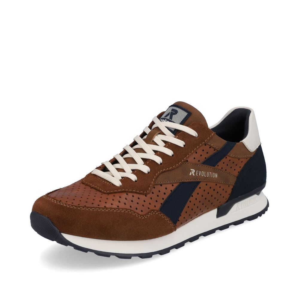 Rieker Evolution Herren Sneaker Halbschuh Leder Wechselfußbett durchbrochen braun S13 U0302-24 