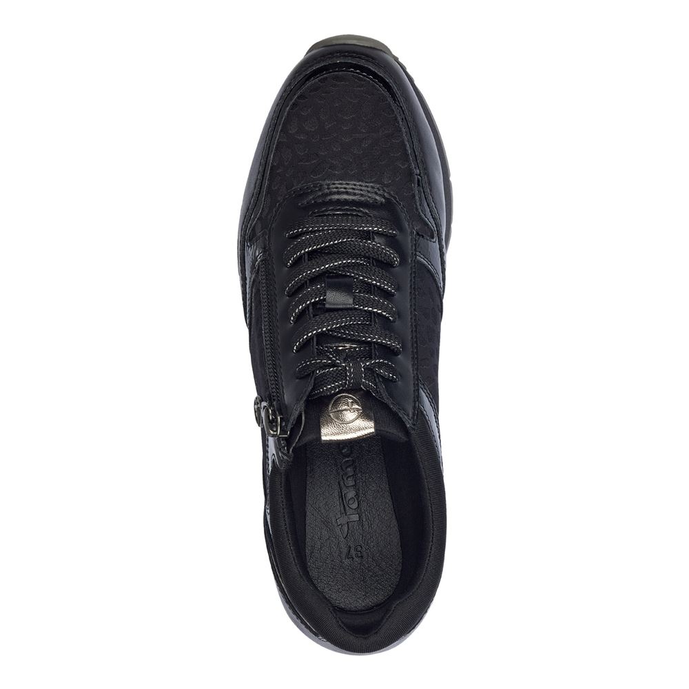 Tamaris Sneaker Schnürschuh Wechselfußbett schwarz S13 1-1-23603-20 36 | 085 BLACK UNI C | 