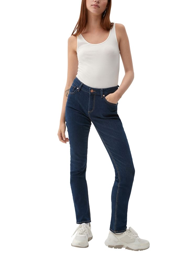 QS designed by Slim Jeans Baumwollstretch 5- Pocket-Form blau S22  2119182 32 | 58Z8 BLUE | L30
