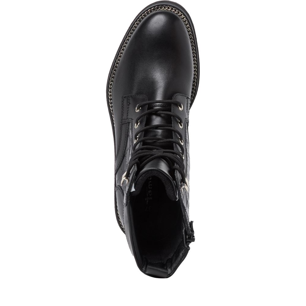 Tamaris Schnürboots, Schnürstiefelette Logo- Prägung TOUCHit-Fußbett  schwarz S22 1-1-25224-29 39 | 001 BLACK | 