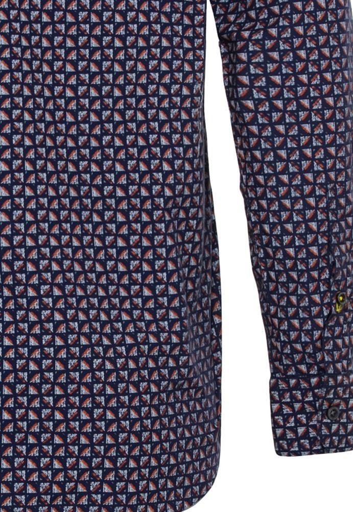 Camel Active Hemd Langarm All over Print Button Down Regular blau S21 6S15409115 