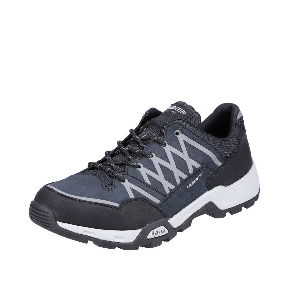 Rieker Antistress Herren Schnürhalbschuh Trekkingschuh TEX- Membran blau S22 16602-14 41 | schwarz/dust/pa | G