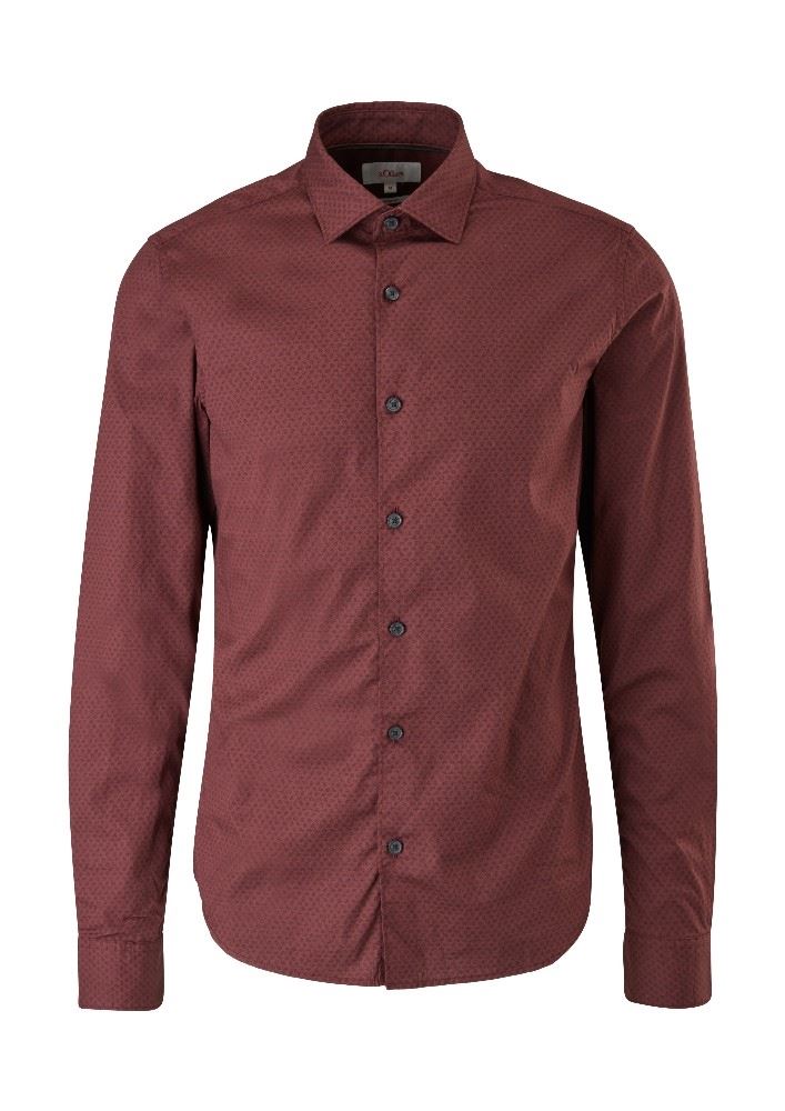 s.Oliver Hemd Stretch Slim Fit lila gemustert S21 2107804 