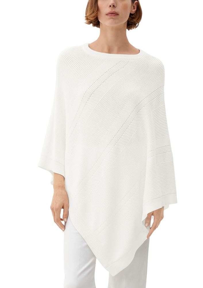 s.Oliver Strickponcho aus Viskosemix weiß, blau, orange S13  2128002 