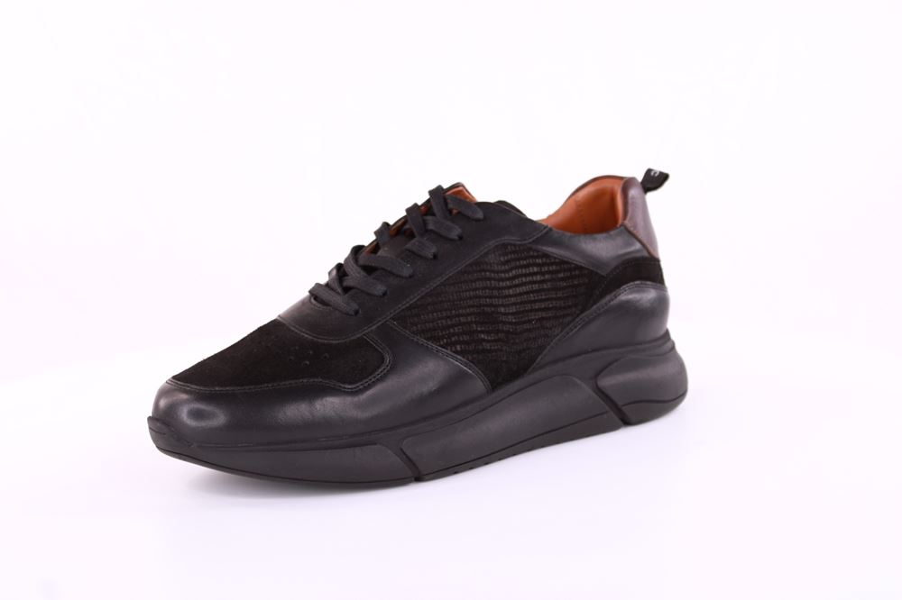 Marc Shoes Herren Sneaker LUCAS Schnürschuh Leder schwarz S21 831711 42 | 01197 black | 